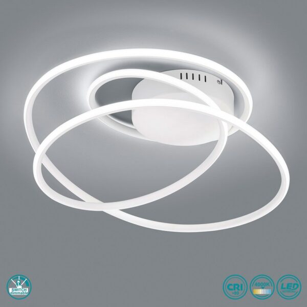 Φωτιστικό Οροφής Reality BOLOGNA  LED, 36W · 5100lm, 4000K Λευκό Ματ Μεταλλικό, Step Dimmable- R67051131