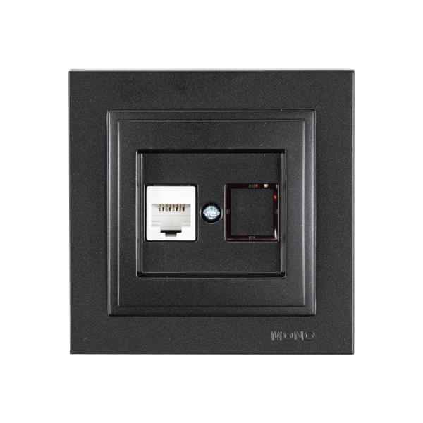 ΠΡΙΖΑ DATA CAT 6 RJ 45 MONH ΜΑΥΡΟ EUROLAMP – 152-10340