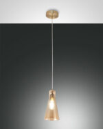 Κρεμαστό Φωτιστικό   Fabas Luce Dafne E27 Μελί     – 3596-40-125