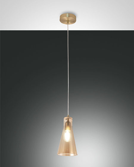 Κρεμαστό Φωτιστικό   Fabas Luce Dafne E27 Μελί     – 3596-40-125