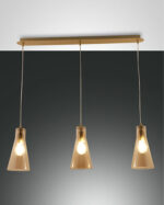Κρεμαστό Φωτιστικό   Fabas Luce Dafne 3X E27 Μελί     – 3596-47-125