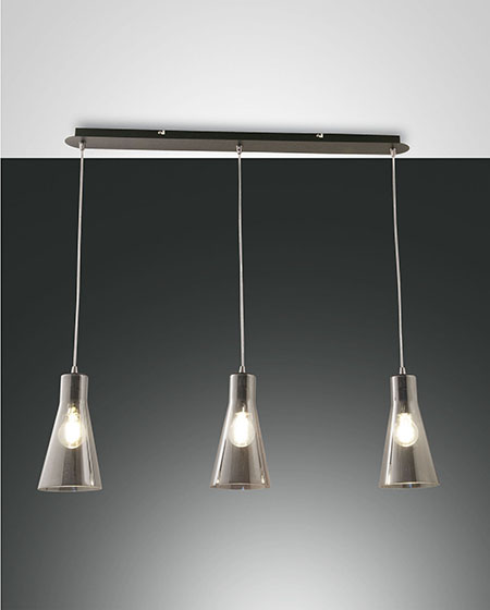 Κρεμαστό Φωτιστικό   Fabas Luce Dafne 3X E27 Φιμέ     – 3596-47-126