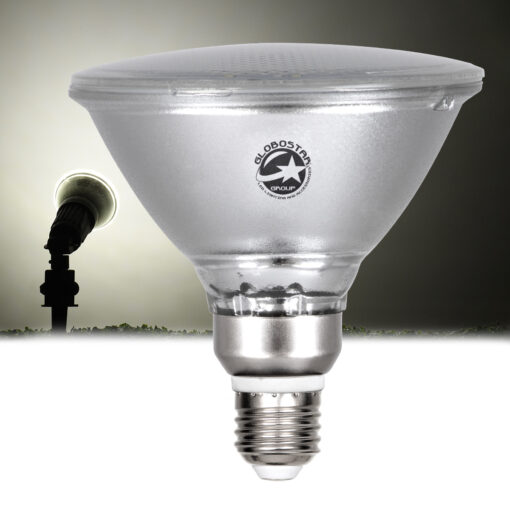 GloboStar® 60227 Λάμπα LED E27 PAR38 Κήπου Σκληρού Υάλου 18W 1900lm 60° AC 220-240V IP65 Φ12 x Υ13cm Φυσικό Λευκό 4500K – 3 Years Warranty