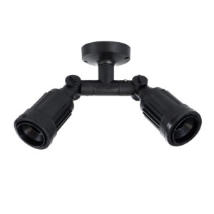 GloboStar® GRASEDO 61616 Βάση Κήπου με 2 Ντουί E27 για Λάμπες Σποτ PAR38 – Αδιάβροχη IP67 – Υψηλής Αντοχής ABS – VDE Certified – Μ40 x Π9.5 x Υ22cm – Μαύρο – 5 Years Warranty