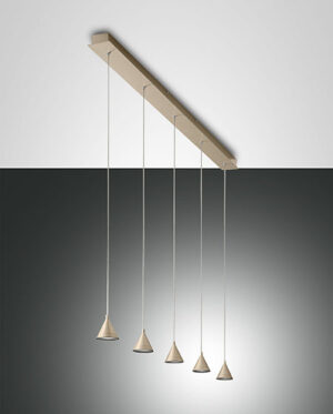 Κρεμαστό Φωτιστικό   Fabas Luce Delta LED 40W  Χρυσό Ματ Dimmable  3780lm Θερμό 3000K – 3443-48-225