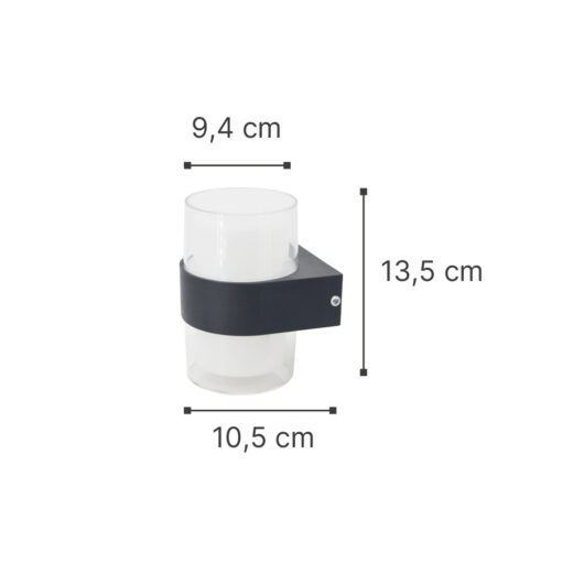 InLight Athabasca LED 8W 3000K Outdoor Wall Lamp Anthracite D:10,5cmx13,5cm (80203241)
