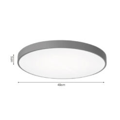 InLight Πλαφονιέρα οροφής LED 32W 3CCT (by switch on base) από γκρι μέταλλο και ακρυλικό D:40cm (42035-C-Gray)