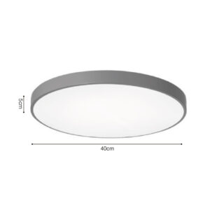 InLight Πλαφονιέρα οροφής LED 32W 3CCT (by switch on base) από μαύρο μέταλλο και ακρυλικό D:40cm (42035-C-Black)