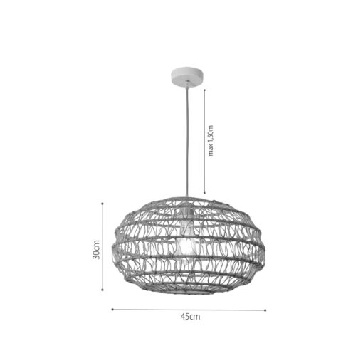 InLight Κρεμαστό Φωτιστικό από σχοινί 1xE27 D:45cm (4041-B)