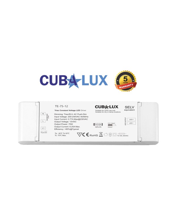 Τροφοδοτικό για LED 75W 12V  Dimmable Μεταλλικό CUBALUX – CL13-1112