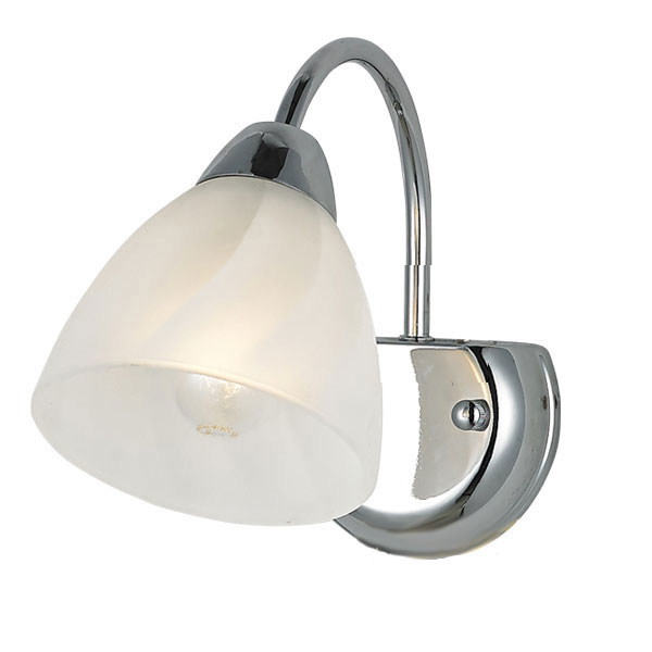 Φωτιστικό Απλίκα 1ΧE14 Μεταλλικό Χρώμιο Λευκό Γυαλί Αμμοβολή ACA DECOR – DLX7391W