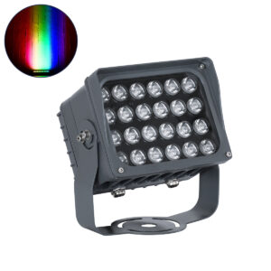 GloboStar® FLOOD-XENA 90700 Προβολέας Wall Washer με Αντιθαμβωτική Γρίλια για Φωτισμό Κτιρίων LED 48W 4080lm 10° DC 24V Αδιάβροχο IP65 L17.5 x W12.5 x H18cm RGBW DMX512 – Γκρι Ανθρακί – 3 Years Warranty