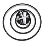GloboStar® NEMESIS TRIO 61167-DECO Κρεμαστό Φωτιστικό Δαχτυλίδι-Κύκλος LED CCT 100W 12123lm 360° AC 220-240V – Εναλλαγή Φωτισμού μέσω Τηλεχειριστηρίου All In One Ψυχρό 6000k+Φυσικό 4500k+Θερμό 2700k Dimmable Φ25+40+60cm – Μαύρο – 3 Years Warranty