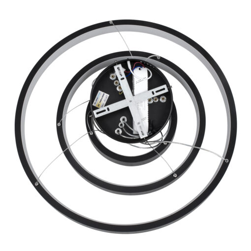 GloboStar® NEMESIS TRIO 61167-DECO Κρεμαστό Φωτιστικό Δαχτυλίδι-Κύκλος LED CCT 100W 12123lm 360° AC 220-240V – Εναλλαγή Φωτισμού μέσω Τηλεχειριστηρίου All In One Ψυχρό 6000k+Φυσικό 4500k+Θερμό 2700k Dimmable Φ25+40+60cm – Μαύρο – 3 Years Warranty