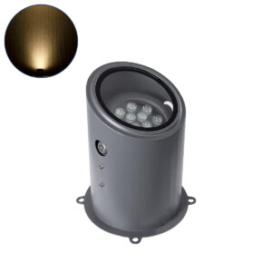 GloboStar® FLOOD-MILO 90734 Κινούμενος Προβολέας – Σποτ Φωτισμού Wall Washer για Φωτισμό Κτιρίων LED 12W 1080lm 10° AC 220-240V Αδιάβροχο IP67 Φ17 x Υ26cm Θερμό Λευκό 2700K – Γκρι Ανθρακί – 3 Χρόνια Εγγύηση