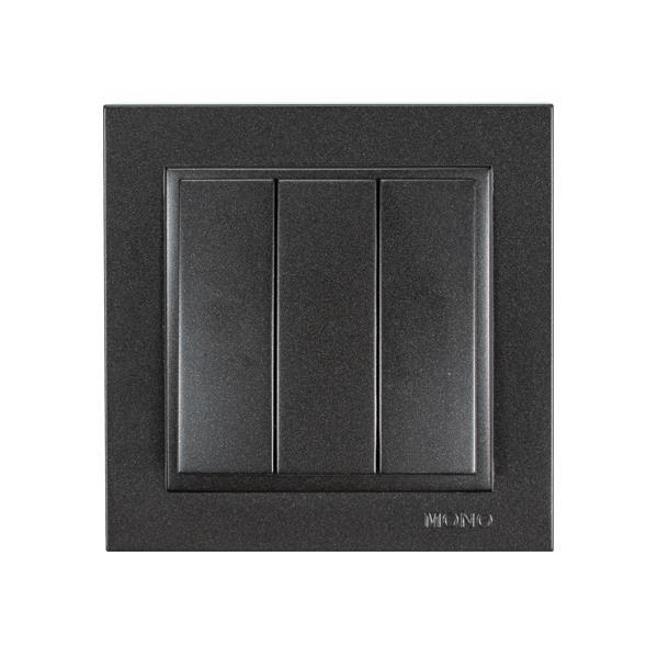 ΔΙΑΚΟΠΤΗΣ ΤΡΙΠΛΟΣ ΑΠΛΟΣ ΜΑΥΡΟΣ EUROLAMP – 152-10308