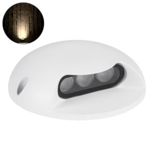 GloboStar® STEP-LUNA 90619 Επιφανειακό Φωτιστικό Σκαλοπατιού – Διαδρόμου LED 3W 330lm 10° DC 24V Αδιάβροχο IP65 Φ12 x Υ3cm Θερμό Λευκό 3000K – Λευκό – 3 Years Warranty