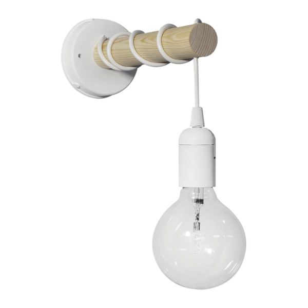 Φωτιστικό τοίχου ξύλινο E/27AP STICK Λευκό- Heronia – 31-1111