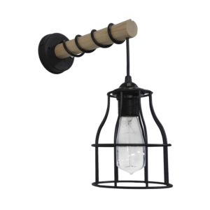 Φωτιστικό τοίχου ξύλινο με Μεταλλικό πλέγμα FUN-10 STICK  Μαύρο  Heronia – 31-1092