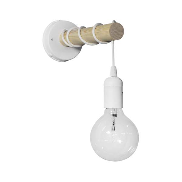 Φωτιστικό τοίχου ξύλινο E/27AP STICK Λευκό- Heronia – 31-1111