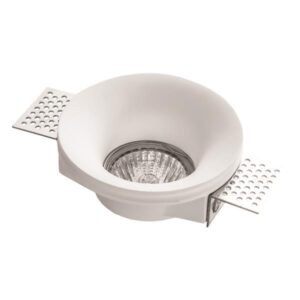 ΣΠΟΤ ΓΥΨΙΝΟ ΜΟΝΟ ΣΤΡΟΓΓΥΛΟ  GU10 Φ100×40 EUROLAMP 147-53205