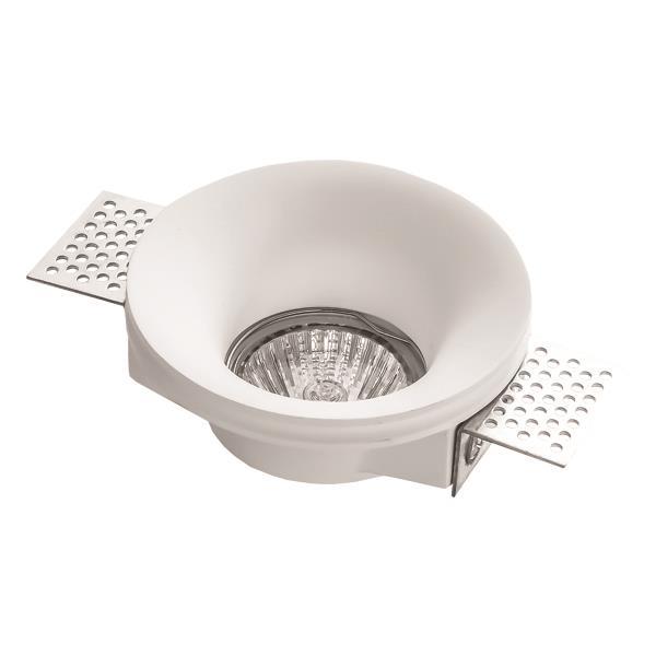 ΣΠΟΤ ΓΥΨΙΝΟ ΜΟΝΟ ΣΤΡΟΓΓΥΛΟ  GU10 Φ100×40 EUROLAMP 147-53205