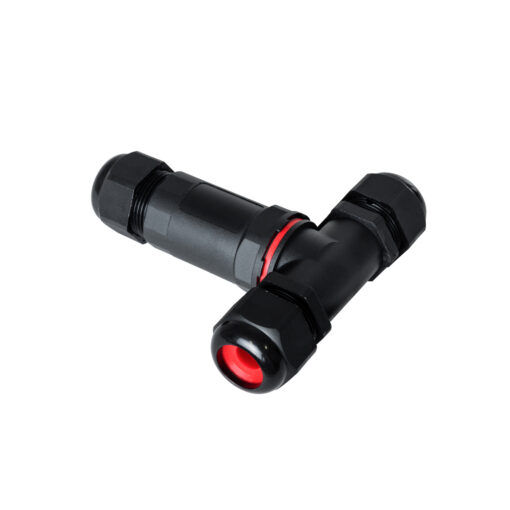 GloboStar® FAST-CONNECT 69917 Τριπλός Τ Αδιάβροχος IP68 Σύνδεσμος Ταχείας Σύνδεσης & Διακλάδωσης Καλωδίων – 1 x Είσοδος & 2 x Έξοδος – Εσωτερική Τριπλή Κλέμα με Συμβατή Διατομή Καλωδίων 3 x 0.5mm² έως 3 x 4mm² – 450V 24A Max – Μ10 x Π10 x Υ3cm – Μαύρο – 5 Years Warranty