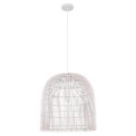 ΦΩΤΙΣΤΙΚΟ ΚΡΕΜΑΣΤΟ ΜΟΝΟΦΩΤΟ  Ε27 MAX 60W D500X500 RATTAN ΛΕΥΚΟ EUROLAMP – 144-33016
