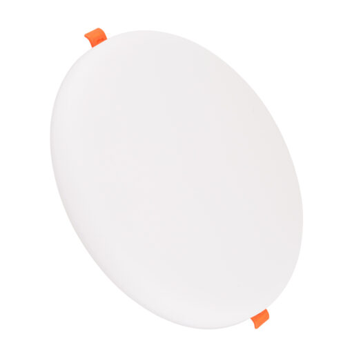 GloboStar® 60193 Χωνευτό LED Panel FrameLess Φ22cm 33W 3393lm 180° AC 220-240V IP20 με Σύστημα Ρυθμιζόμενης Τρύπας Κοπής από 3.5εκ έως 20.5εκ – Φ22.2 x Υ2cm Θερμό Λευκό 2700K – 3 Years Warranty