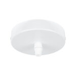 GloboStar® DIY 77500 Επιτοίχια Στρογγυλή Ροζέτα – Βάση για 1 Κρεμαστό Φωτιστικό – Φ10 x Υ2cm – Λευκό – Μεταλλικό – 5 Χρόνια Εγγύηση