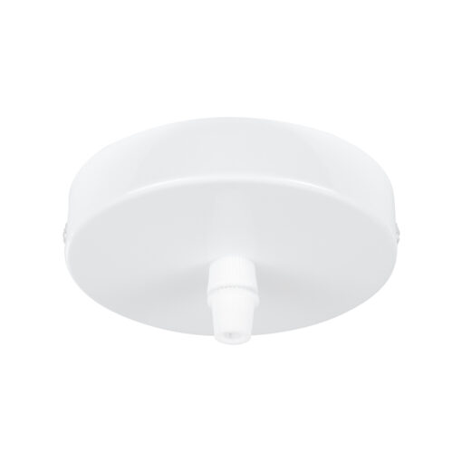 GloboStar® DIY 77500 Επιτοίχια Στρογγυλή Ροζέτα – Βάση για 1 Κρεμαστό Φωτιστικό – Φ10 x Υ2cm – Λευκό – Μεταλλικό – 5 Χρόνια Εγγύηση