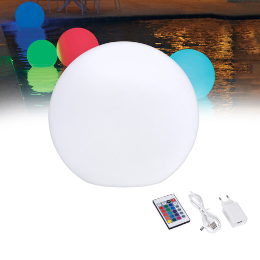 GloboStar® 85824 Ακρυλικό Φωτιστικό Μπάλα Εξωτερικού Χώρου – Πισίνας LED Globe 5W Φ24 Επαναφορτιζόμενο Μπαταρίας με Καλώδιο USB – Φορτιστή και Ασύρματο Χειριστήριο IR Αδιάβροχο IP65 Πολύχρωμο RGBW