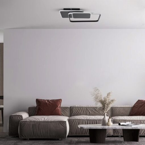 GloboStar® SQUARO 61231 Φωτιστικό Οροφής Δαχτυλίδι-Κύκλος LED CCT 75W 8400lm 360° AC 220-240V – Εναλλαγή Φωτισμού μέσω Τηλεχειριστηρίου All In One Ψυχρό 6000k+Φυσικό 4500k+Θερμό 2700k Dimmable Μ48.5 x Π51 x Υ9cm – Μαύρο – 3 Years Warranty