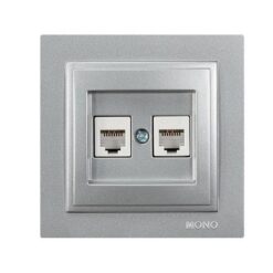 ΠΡΙΖΑ ΤΗΛΕΦΩΝΟΥ ΔΙΠΛΗ RJ 11 ΑΣΗΜΙ EUROLAMP – 152-10439