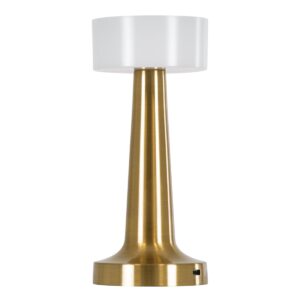 GloboStar® NANNA 76475 Μοντέρνο Επιτραπέζιο Φωτιστικό Πορτατίφ LED 1.5W 105lm 120° DC 5V Επαναφορτιζόμενο με Μπαταρία Li-ion 1800mAh – Διακόπτη Αφής με 3 Εναλλαγές Φωτισμού CCT Θερμό – Φυσικό – Ψυχρό 1500K – 4500K – 6000K Dimmable – D9 x 21cm – Χρυσό