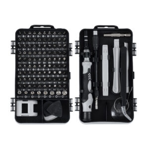 GloboStar® 79996 Επαγγελματικό Mini Σετ Εργαλείων 115 Εξαρτημάτων σε 1 DIY Tool Kit – Για Επισκευές iPhone,Samsung κλπ Κινητά Τηλέφωνα – PC – Laptop – Xbox – Ρολογιών – Οπτικά – Γυαλιά και Γενικών Μικρόεπισκευών Λεπτομέρειας με Μαγνητικό Κατσαβίδι Καστάνι