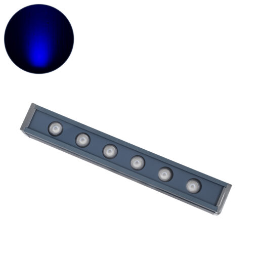 GloboStar® WASHER-VAIA 90182 Μπάρα Φωτισμού Wall Washer LED 6W 600lm 30° DC 24V Αδιάβροχο IP65 Μ30 x Π4 x Υ5cm Μπλε – Γκρι Ανθρακί – 3 Years Warranty