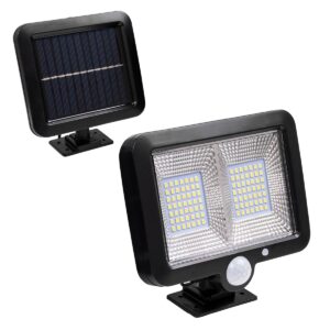 GloboStar® 71459 Αυτόνομος Ηλιακός Προβολέας LED SMD 10W 260lm με Ενσωματωμένη Μπαταρία 1200mAh – Φωτοβολταϊκό Πάνελ με Αισθητήρα Ημέρας-Νύχτας – PIR Αισθητήρα Κίνησης Αδιάβροχο IP65 Ψυχρό Λευκό 6000K