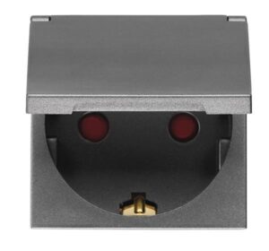 ΠΡΙΖΑ ΣΟΥΚΟ ΜΕ ΚΑΠΑΚΙ 2 MODULES 16A ΓΡΑΦΙΤΗΣ EUROLAMP – 152-20451