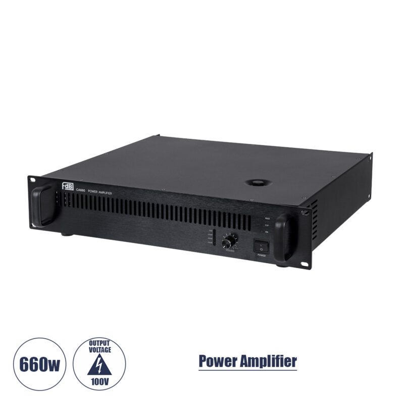 GloboStar® FDB CA660 98015 Power Amplifier – Επαγγελματικός Ενισχυτής Ηχείων Εγκαταστάσεων 100V – Frequency Response 60Hz-20Khz – AC 220V/50-60Hz – 660W/4Ω – IP20 – Μαύρο – Μ48.5 x Π32 x Υ9cm