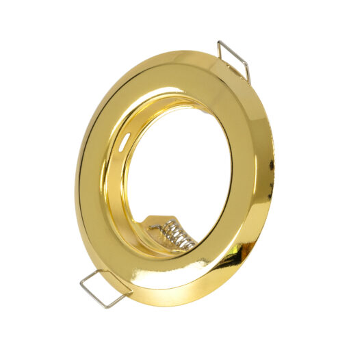 GloboStar® DELTA 77811 Χωνευτό Στρόγγυλο Σποτ Οροφής για Λάμπα MR16 με Βάση GU5.3 ή GU10 – IP20 – Μεταλλικό – Φ83 x Υ31mm – Χρυσό Πλατίνα – 5 Χρόνια Εγγύηση