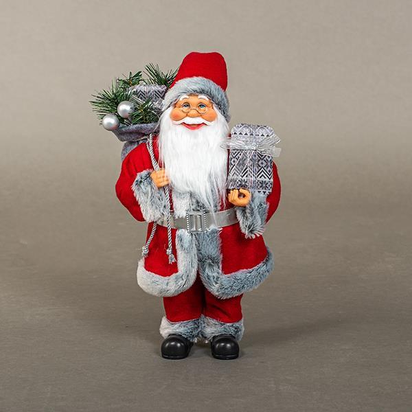 ΑΓΙΟΣ ΒΑΣΙΛΗΣ ΚΟΚΚΙΝΟΣ, ΜΕ ΓΚΡΙ ΓΟΥΝΑΚΙ, 40cm EUROLAMP – 600-45026