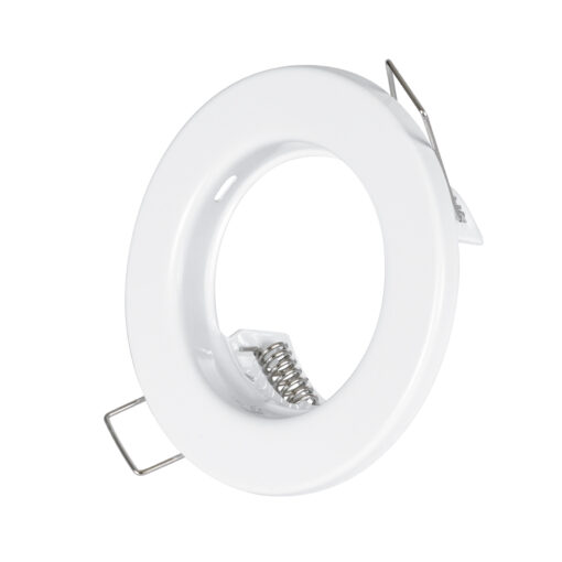 GloboStar® DELTA 77807 Χωνευτό Στρόγγυλο Σποτ Οροφής για Λάμπα MR16 με Βάση GU5.3 ή GU10 – IP20 – Μεταλλικό – Φ83 x Υ31mm – Λευκό – 5 Χρόνια Εγγύηση