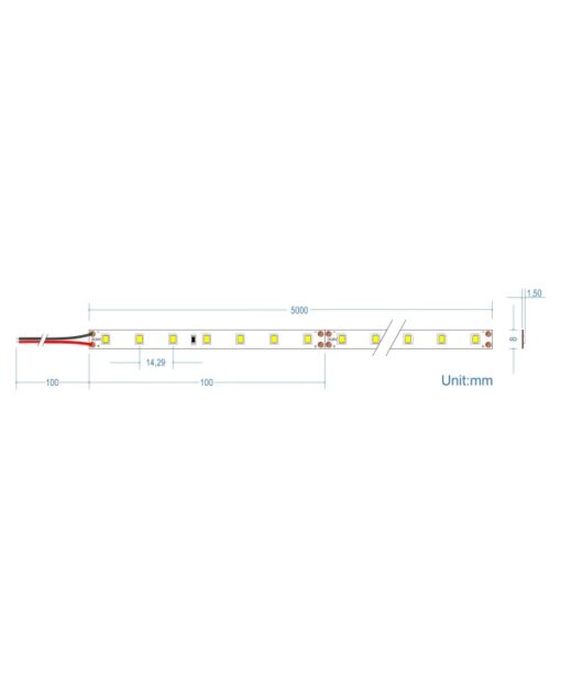 LED Ταινία 8W 24V CUBALUX Dimmable  864lm/m  Θερμό 2700K 5 Μέτρα CL77-0029