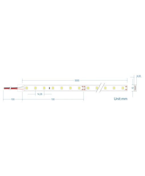 LED Ταινία 8W 24V CUBALUX Dimmable 864lm/m Αδιάβροχη IP67 Θερμό 2700K 5 Μέτρα CL77-0049