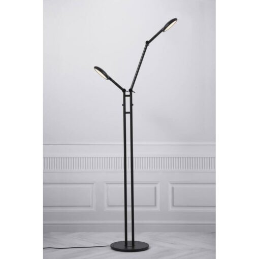 Nordlux Bend Double Φωτιστικό Δαπέδου Μαύρο LED 10W 2700K Dimmable –  2112784003