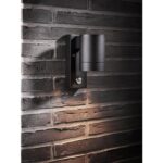 Επιτοίχιο Φωτιστικό Nordlux Tin 1xGU10 Μαύρου Χρώματος IP54 με ανιχνευτή κίνησης –  21509103