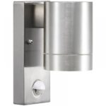 Επιτοίχιο Φωτιστικό Nordlux Tin 1xGU10 Ασημί Χρώματος IP54 με ανιχνευτή κίνησης –  21509129