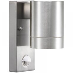 Επιτοίχιο Φωτιστικό Nordlux Tin 1xGU10 Ασημί Χρώματος IP54 με ανιχνευτή κίνησης –  21509129