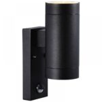 Επιτοίχιο Φωτιστικό Nordlux Tin Maxi Sensor 2xGu10 IP54 Με ανιχνευτή Κίνησης Μαύρου Χρώματος –  21519103